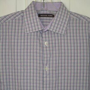 Michael Kors Young Mens L/S Purple Cotton Dress Shirt - Size 14/30 or Youth 18